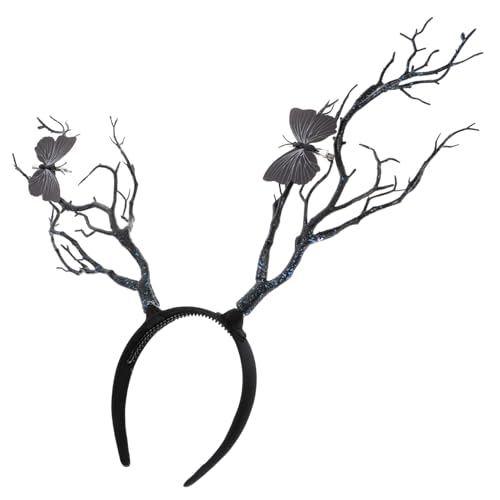 HAMPPLIES Halloween Kopfschmuck Damen Geweih Haarschmuck Baumzweige Stirnband Antler Headband für Karneval Cosplay und Party Schwarzer Waldstil Deer Antler Headdress HAMPPLIES Halloween Kopfschmuck Damen Geweih Haarschmuck Baumzweige Stirnband Antler Headband für Karneval Cosplay und Party Schwarzer Waldstil Deer Antler Headdress von HAMPPLIES
