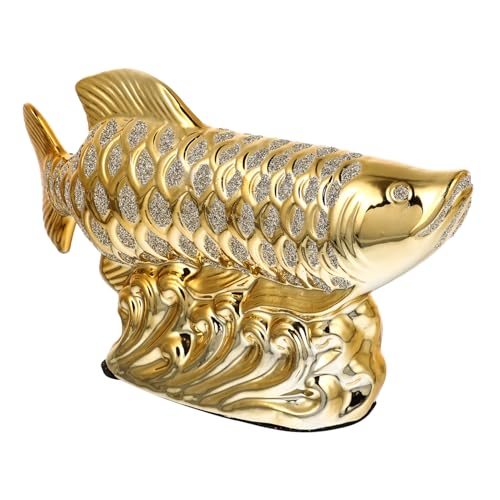 HAMPPLIES Keramik Goldener Drachenfisch Dekoration Kreative Fischfigur für Indoor Desktop Schmuck Symbol Reichtum und Wohlstand HAMPPLIES Keramik Goldener Drachenfisch Dekoration Kreative Fischfigur für Indoor Desktop Schmuck Symbol Reichtum und Wohlstand von HAMPPLIES