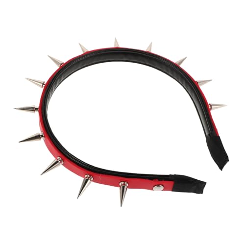 HAMPPLIES Punk Nieten Stirnband Damen Halloween Cosplay Kopfschmuck Rotes Gothic Headpiece für Party Ball Alltag HAMPPLIES Punk Nieten Stirnband Damen Halloween Cosplay Kopfschmuck Rotes Gothic Headpiece für Party Ball Alltag von HAMPPLIES