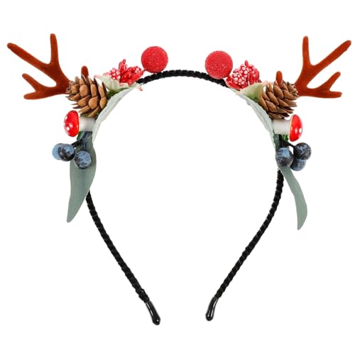 HAMPPLIES Weihnachtliches Rentier Geweih Haarreif mit und Beeren Festlicher Kopfschmuck für Damen Weihnachtsfeier Weihnachtskostüm Zubehör HAMPPLIES Weihnachtliches Rentier Geweih Haarreif mit und Beeren Festlicher Kopfschmuck für Damen Weihnachtsfeier Weihnachtskostüm Zubehör von HAMPPLIES