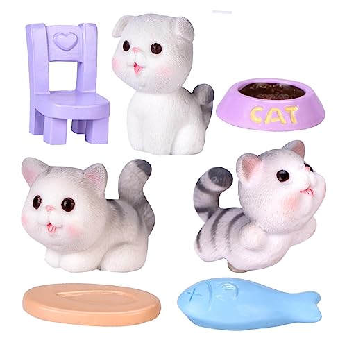 HANABASS 1 Katze-harz-Ornament Puppenhaus-katzenfiguren Tierminiaturen Miniatur-katzenfiguren Katzenfiguren Spielset Miniatur-kätzchen Spielzeugkätzchen Mikrolandschaftsdekor Mini-Katze von HANABASS