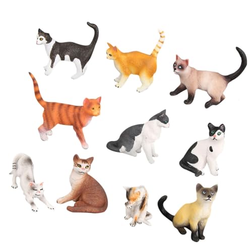 HANABASS 1 Satz pastorales Katzenmodell simuliertes Katzenspielzeug Miniatur-Tierfigur Mini-Dekor Mini-Tiere wohnzimmerdeko Spielzeug Katzen Tier schmücken entzückendes Katzenmodell PVC von HANABASS