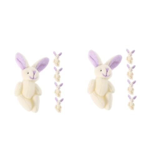 HANABASS 10 Stck. Teiliges Mini Plüschhasen Weiche Bewegliche Kuscheltiere in Weiß mit Ohren Süße Bunny Deko für Mädchen Partygeschenke und Rucksackanhänger HANABASS 10 Stck. Teiliges Mini Plüschhasen Weiche Bewegliche Kuscheltiere in Weiß mit Ohren Süße Bunny Deko für Mädchen Partygeschenke und Rucksackanhänger von HANABASS