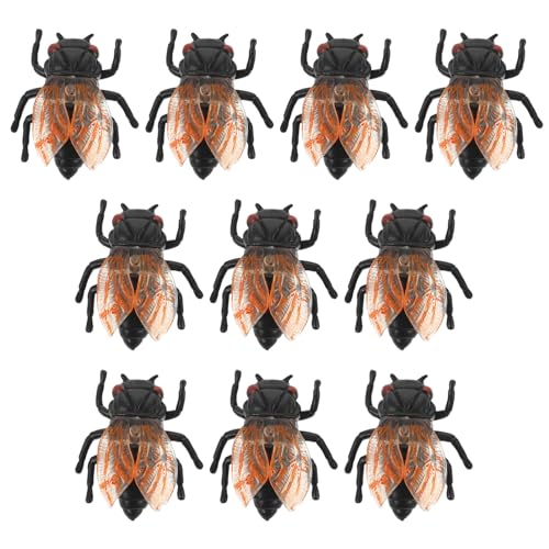 HANABASS 10 Stück Plastikzikade Gefälschtes Zikademodell Simulation Von Zikaden Modellspielzeug Realistische Insekten-Actionfiguren Wissenschaftsprojekt Lernspielzeug von HANABASS