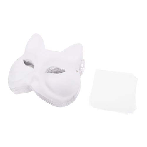 HANABASS 10 Stück Weiße Fuchsgesicht-masken aus Papierpappe Unbemalte DIY Bastelmasken mit Weißen Augen-netzfolien Halbe Tiermasken für Halloween Karneval Cosplay und Fasching HANABASS 10 Stück Weiße Fuchsgesicht-masken aus Papierpappe Unbemalte DIY Bastelmasken mit Weißen Augen-netzfolien Halbe Tiermasken für Halloween Karneval Cosplay und Fasching von HANABASS