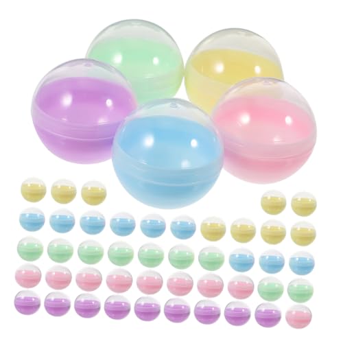 HANABASS 100 Stück Halbtransparente Bunte Kunststoffkugeln Befüllbare Runde Kapseln für Verkaufsautomaten DIY Bastelbehälter als Preise und Aufbewahrungsspielzeug HANABASS 100 Stück Halbtransparente Bunte Kunststoffkugeln Befüllbare Runde Kapseln für Verkaufsautomaten DIY Bastelbehälter als Preise und Aufbewahrungsspielzeug von HANABASS