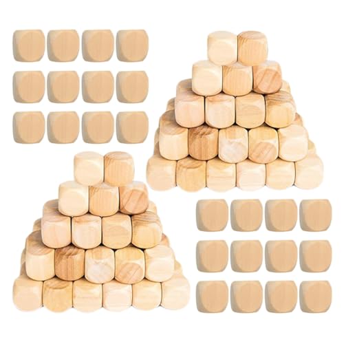 HANABASS 100 Stück Holz Würfel Blanko mit Abgerundeten Kanten Unbehandelte Sechseitige Holzwürfel für Bastelprojekte DIY Crafting Brettspiele und Partyzubehör HANABASS 100 Stück Holz Würfel Blanko mit Abgerundeten Kanten Unbehandelte Sechseitige Holzwürfel für Bastelprojekte DIY Crafting Brettspiele und Partyzubehör von HANABASS