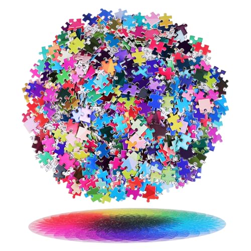 HANABASS 1000 Stück Farbenfrohes Teiliges Puzzle für Erwachsene Regenbogen Farbverlauf Design Herausforderndes Rundes Jigsaw Puzzle aus Papier Langlebig Dekoration und HANABASS 1000 Stück Farbenfrohes Teiliges Puzzle für Erwachsene Regenbogen Farbverlauf Design Herausforderndes Rundes Jigsaw Puzzle aus Papier Langlebig Dekoration und von HANABASS
