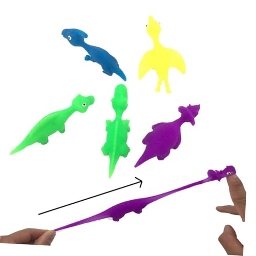 HANABASS 12 Stück Teiliges Dinosaurier Fingerspielzeug aus Strapazierfähigem TPR Elastische Fliegende Schleuder Spielzeuge für Bunte Lustige Urzeitwesen zum Stressabbau und Zufällige Farbe HANABASS 12 Stück Teiliges Dinosaurier Fingerspielzeug aus Strapazierfähigem TPR Elastische Fliegende Schleuder Spielzeuge für Bunte Lustige Urzeitwesen zum Stressabbau und Zufällige Farbe von HANABASS