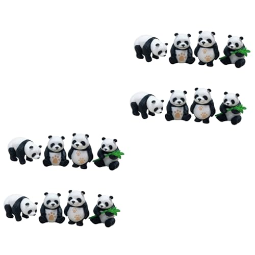 HANABASS 16 Stk Panda DIY Basteldekor Bärenfiguren Dekorationen für Aquarien Miniaturfiguren winzige Tierfiguren Spielzeug mini panda Miniatur Panda-Landschaftshandwerksdekor von HANABASS