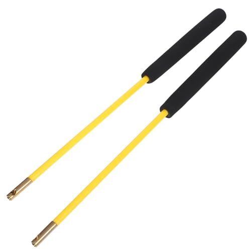 HANABASS 2 Stück Chinesische -Diabolo-Sticks – Diabolo-Handstäbe Jonglieren Diabolo-Stick Ersatz-Ledergriff Diabolo-Steuerstäbe Gelb von HANABASS