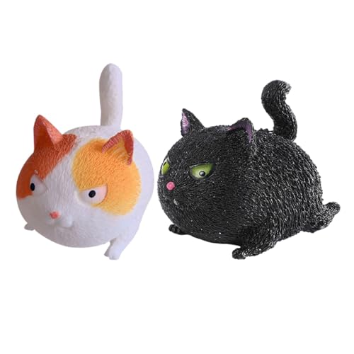HANABASS 2 Stück Stressabbau Katzenmotiv zum Drücken und Quetschen Niedliches Anti Stress Knetspielzeug für Hände Fördert Entspannung und Stressreduktion für Büro und Freizeit HANABASS 2 Stück Stressabbau Katzenmotiv zum Drücken und Quetschen Niedliches Anti Stress Knetspielzeug für Hände Fördert Entspannung und Stressreduktion für Büro und Freizeit von HANABASS