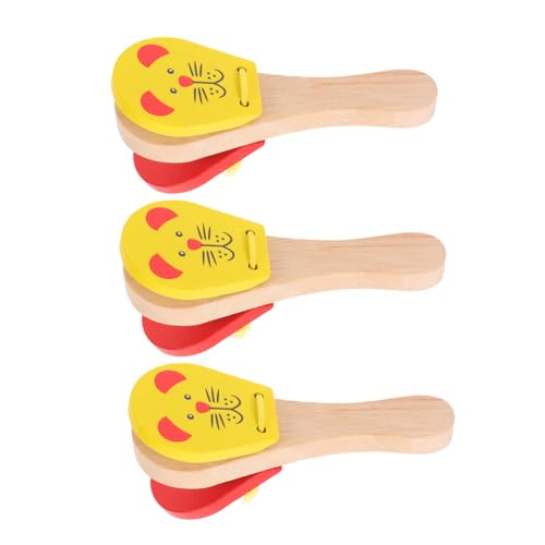 HANABASS 3 Stück Holz-rasseln mit Mausmotiv Percussion aus Naturholz Handliche Kastagnetten für Kleinkinder Frühkindliche Musikförderung und Motorische Entwicklung HANABASS 3 Stück Holz-rasseln mit Mausmotiv Percussion aus Naturholz Handliche Kastagnetten für Kleinkinder Frühkindliche Musikförderung und Motorische Entwicklung von HANABASS