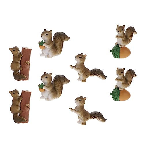 HANABASS 32 Stk Eichhörnchen-Verzierung gartendekoration gartendeko rostoptik tortendeko Einschulung Babyzubehör Cupcake-Verzierung Spielzeuge Eichhörnchen schmücken Landschaftsornament PVC von HANABASS