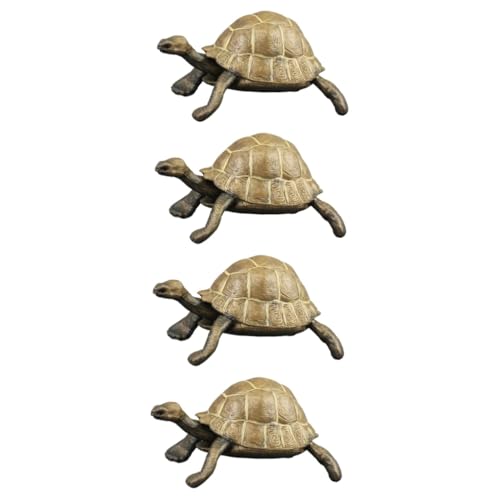 HANABASS 4 Stück Simulation Schildkröte Winzige Plastiktiere Dekorative Schildkröte Statue Spielzeug Schildkröte Figur Schildkröte Dekorationen Exquisite Schildkröte Ornamente Kunststoff von HANABASS