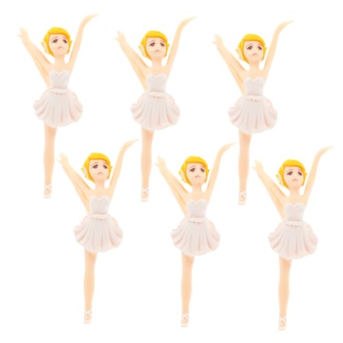 HANABASS 6 Stk Ballerina-mädchen Kuchendekoration Kuchen-topper-spielzeug Mädchenspielzeug Miniatur Schlüsselanhänger Selber Machen Cupcake-kapazitäten Cupcake-dekoration Plastik Violett von HANABASS