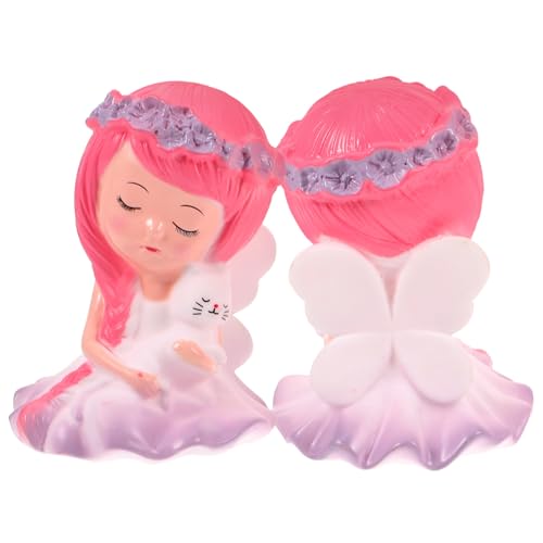 HANABASS 6 Stk Kuchen backen Ornamente Cupcake-Dekorationen Cupcake-Topper bücherregal dekoration buchregal dekoration Schmücken babys puppen Figur eines kleinen Mädchens Wohnkultur Vinyl von HANABASS