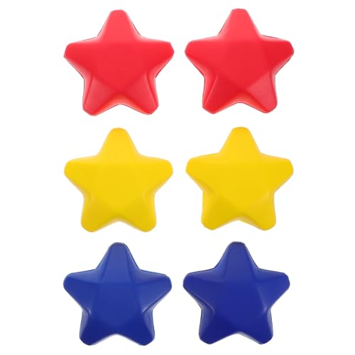 HANABASS 6 Stück Teiliges Pu Schaum Stern Stressbälle in Rot Gelb Blau Weiche Squishy Spielzeuge zum Stressabbau Handmuskeltraining für Erwachsene für Schule Büro Zuhause HANABASS 6 Stück Teiliges Pu Schaum Stern Stressbälle in Rot Gelb Blau Weiche Squishy Spielzeuge zum Stressabbau Handmuskeltraining für Erwachsene für Schule Büro Zuhause von HANABASS