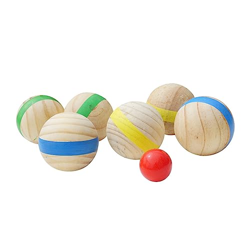 HANABASS 7st Bodenkugel Boccia Im Freien Strandspielzeug Für Kinder Outdoor-spielsets Freizeitbälle Für Den Außenbereich Lustige Bälle Draußen Kinderspielzeug Bälle Im Freien Holz von HANABASS