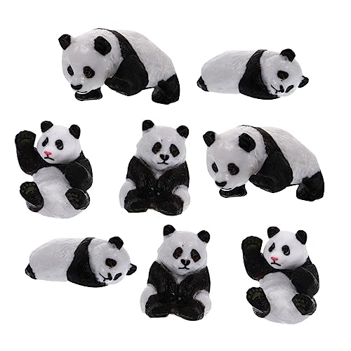 HANABASS 8St Panda-Puppendekoration panda Spielzeug Panda Dekoration Panda Niedliche Dekoration Panda Geschenkidee Mini-Panda Cupcake-Dekoration Mikrolandschaftsdekor Bonsai-Schmuck PVC von HANABASS