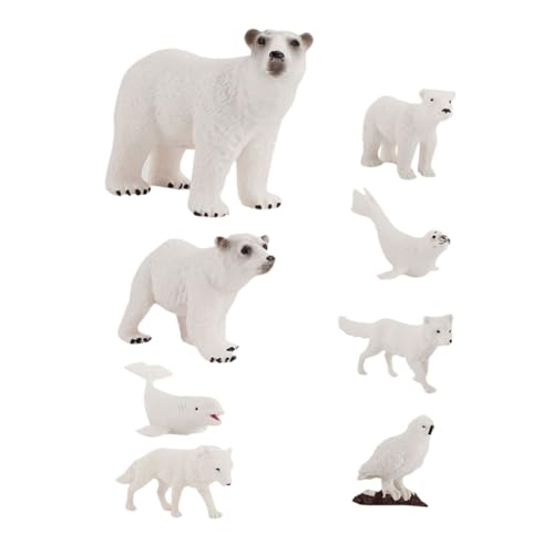 HANABASS 8st Tiermodell Tierfiguren Spielzeug Zur Tiererkennung Arktische Tiere Masse Eisbärenfigur Tiere Desktop-Spielzeug Rayan-Spielzeug Für Kinder Arktische Tierspielzeuge Weiß PVC von HANABASS