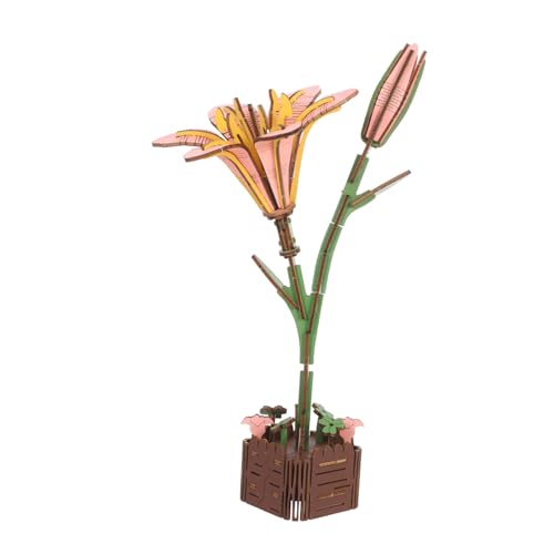 HANABASS Holzblumen Puzzle Bausatz Lilien DIY Bastelset Handwerk Kreatives Geschenk für Erwachsene und Familienaktivität Wohnkultur Geburtstag Weihnachten HANABASS Holzblumen Puzzle Bausatz Lilien DIY Bastelset Handwerk Kreatives Geschenk für Erwachsene und Familienaktivität Wohnkultur Geburtstag Weihnachten von HANABASS