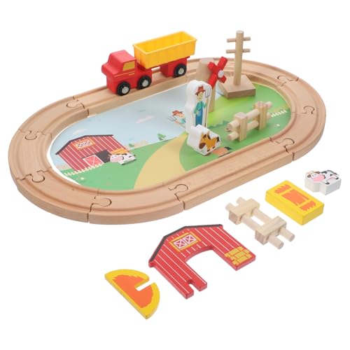 HANABASS Holzeisenbahn Kleinkinder Farm Themen Zugspielzeug aus Stabilem Holz Pädagogisch Wertvolles Kinderspielzeug Kreativität und Sozialem Miteinander HANABASS Holzeisenbahn Kleinkinder Farm Themen Zugspielzeug aus Stabilem Holz Pädagogisch Wertvolles Kinderspielzeug Kreativität und Sozialem Miteinander von HANABASS