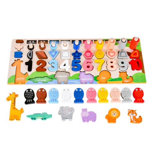 HANABASS Holzspielzeug Lernpuzzle in Matching Montessori Pädagogisch Sicher für Jungen Mädchen Motorik und Logischem Denken HANABASS Holzspielzeug Lernpuzzle in Matching Montessori Pädagogisch Sicher für Jungen Mädchen Motorik und Logischem Denken von HANABASS