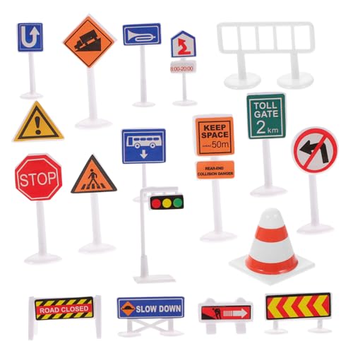 HANABASS Miniatur Verkehrszeichen Spielset Teilig Stabiles Kunststoff Lernspielzeug für Kleinkinder Pädagogisches Verkehrssicherheits für Straßen und Baustellensimulation HANABASS Miniatur Verkehrszeichen Spielset Teilig Stabiles Kunststoff Lernspielzeug für Kleinkinder Pädagogisches Verkehrssicherheits für Straßen und Baustellensimulation von HANABASS