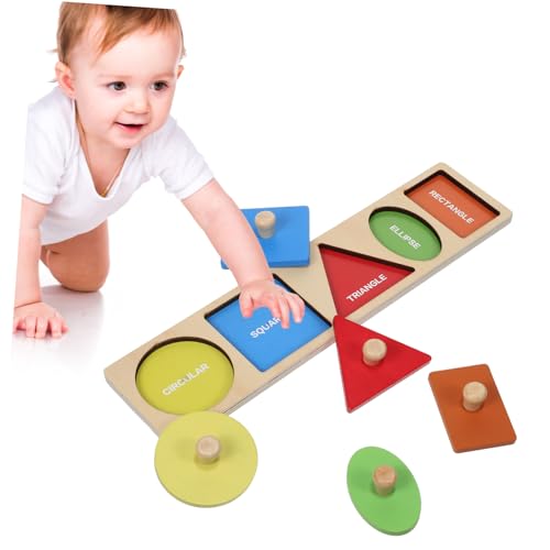 HANABASS Montessori Holz Steckpuzzle Greifbrett Bunte Formen Ab Jahr Interaktives Lernspielzeug für Kleinkinder zur Feinmotorik Hand Auge koordination HANABASS Montessori Holz Steckpuzzle Greifbrett Bunte Formen Ab Jahr Interaktives Lernspielzeug für Kleinkinder zur Feinmotorik Hand Auge koordination von HANABASS