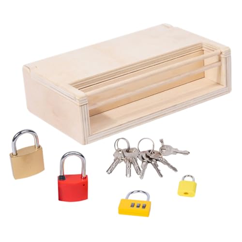 HANABASS Montessori Holzspielzeug Schlosskasten mit Schlüssel Pädagogisches Lernspielzeug für Kleinkinder Jahre Motorikförderndes Stabiles Lernset Geschenk für Jungen und Mädchen HANABASS Montessori Holzspielzeug Schlosskasten mit Schlüssel Pädagogisches Lernspielzeug für Kleinkinder Jahre Motorikförderndes Stabiles Lernset Geschenk für Jungen und Mädchen von HANABASS