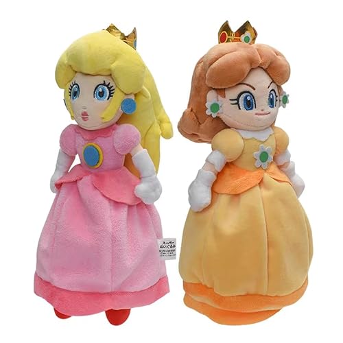 HANBO Super Star Collection Prinzessin Pfirsich-Plüschtier, Prinzessin Rosalina und Gänseblümchen, gefüllt, 26 cm, Rosa und Gelb von HANBO