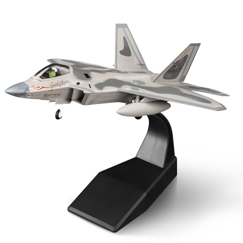 HANGHANG 1/100 Militär-Modellflugzeug F-22 Raptor 01 Legierung Kampfflugzeug Modell, Modellflugzeug für Sammlung und Geschenk von HANGHANG