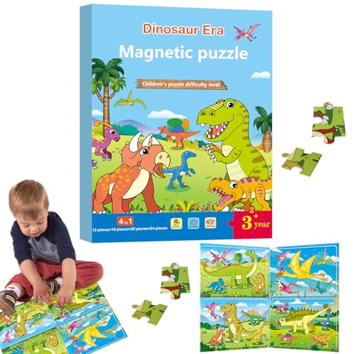 HANIUTTY Dinosaurier Puzzle ab 3 4 5, 12-16-20-24 Teile Puzzle Für Reisen - Geschenk für den Roadtrip Flugzeug von HANIUTTY