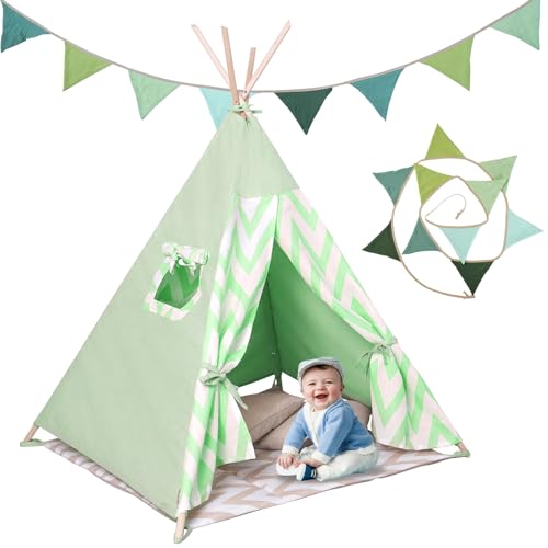 HANIUTTY Wimpelkette Kinderzimmer Stoff, 2.6m Wimpelkette Kinderzimmer Musselin Baumwolle Stoff Wimpelkette Musselinstoff Girlande Kinderzimmer Deko Mädchen & Jungen, für Hausbett, Babybett, Wanddeko von HANIUTTY