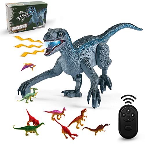 HANMUN Elektrisches Dinosaurier-Spielzeug mit Fernbedienung, realistischer Dinosaurier für Kinder, mit LED-Beleuchtung, lauter Sound, Dinosaurier von HANMUN