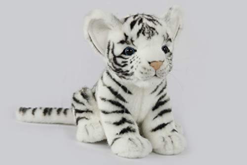 HANSA - Plüschtier, Tiger, weiß, für Baby, sitzend, 20 cm H/20 cm L von HANSA