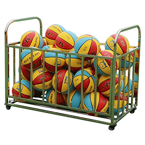 HAODUOO Aufbewahrungstrichter for Sportbälle – Basketball-Fußball-Fußball-Ausrüstungswagen aus Edelstahl – Käfig for rollende Bälle for den Schulspielplatz Kindergarten(110x63x85cm) von HAODUOO