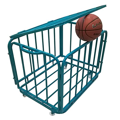 HAODUOO Garagen-Ballkäfig auf Rädern, großer zusammenklappbarer Ballkäfig abschließbar, platzsparender Organisationswagen for Sportgeräte mit Rädern, grün(80x60x70cm/31.5x23.6x27.6) von HAODUOO