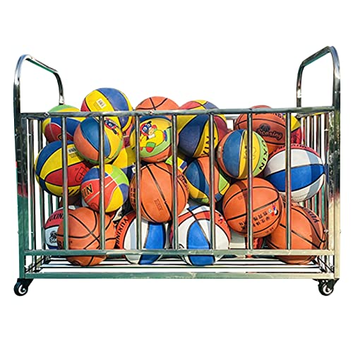 HAODUOO Robuster Ballkäfig mit Rädern, Schulbasketball-Aufbewahrungsbehälter mit großem Fassungsvermögen, Sportausrüstungs-Organizer-Wagen for Fußball-Baseball(110x63x85cm) von HAODUOO