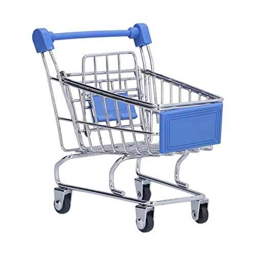 HAOHIZE Mini Supermarkt Handwagen, blau, exquisit, breite Anwendung, robuster, nützlicher Mini Einkaufswagen für Zuhause, Küche, Büro von HAOHIZE