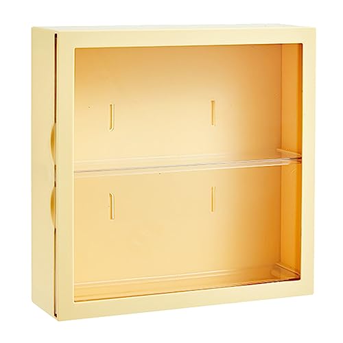 HAOHIZE Wandmontierte Vitrine für Sammlerstücke, durchsichtige Puppenfiguren-Vitrine Box Blind Deer Stand Blind Box Kleine Vitrine Kunsthandwerks-Aufbewahrungsregal ohne Bohren (Gelb) von HAOHIZE