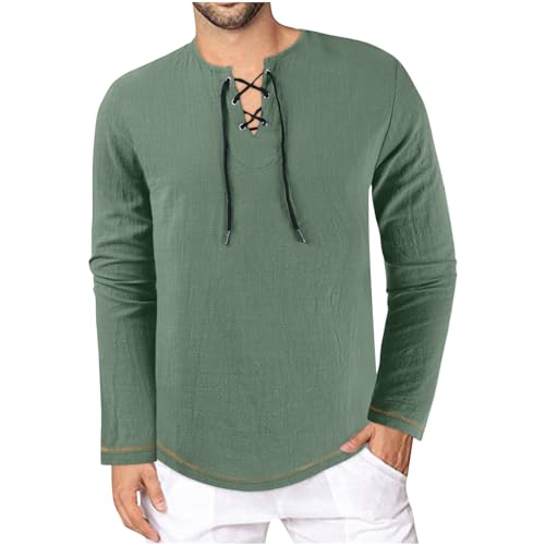 Herren Tshirt Casual Gedruckt Tasche Krawatte Langarm V-Ausschnitt T-Shirt Top, Freizeit Fashion Shirt Top, Leicht Und Komfortabel Langärmliges Hemd, Pullover Exquisites Gedrucktes von HAOLEI