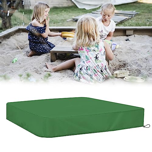 HAOMEEDUO Sandkastenabdeckungen Sandkasten Abdeckung Abdeckplane Wasserdicht 210D Oxford-Stoff Sandkastenplane Sandkasten Abdeckplane mit Kordelzug Aufbewahrungstasche für Sandkasten(125x125cm,Grün) von HAOMEEDUO