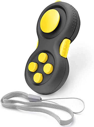 HAOSHICS Fidget Pad Portable Fidget Controller Classic Retro Game Controller Fidget Toy Handheld Toy Controller with 8 Fidget Functions Controller Game Pad for Teens Relieve Stress Anxiety (Yellow) von HAOSHICS