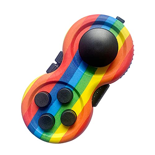 HAOSHICS Fidget Pad Portable Fidget Controller Classic Retro Game Controller Fidget Toy Handheld Toy Controller with 8 Fidget Functions Controller Game Pad for Teens Relieve Stress Anxiety (Rainbow) von HAOSHICS