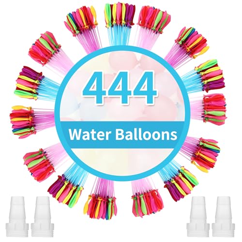 444 Stück Wasserbomben Selbstschließend,Wiederverwendbare Wasserbomben mit 4 Wasserhahn Anschluss,Bunt Wasserballons,60 Sekunden Schnellfüller,Wasserbomben Luftballons,für Strände, Poolparty 444 Stück Wasserbomben Selbstschließend,Wiederverwendbare Wasserbomben mit 4 Wasserhahn Anschluss,Bunt Wasserballons,60 Sekunden Schnellfüller,Wasserbomben Luftballons,für Strände, Poolparty von HAOYULUO