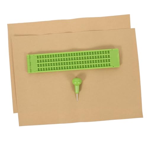 HAPINARY 1 Satz Braille-Tafel Hersteller von Braille-Etiketten Punkt Kreide Braille schreibtafel Braille-Schreibtafel Braille-Zubehör Braille-Schreibplatte für Blinde Plastik Light Green von HAPINARY