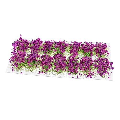 HAPINARY 1 Schachtel Grasschuppen Blumenstrauß künstlich gefälschte Blumen im Freien Miniaturgras selber Machen Sandtischblume Landschaft DIY Materialien Gras-Cluster Kunststoffharz Violett von HAPINARY