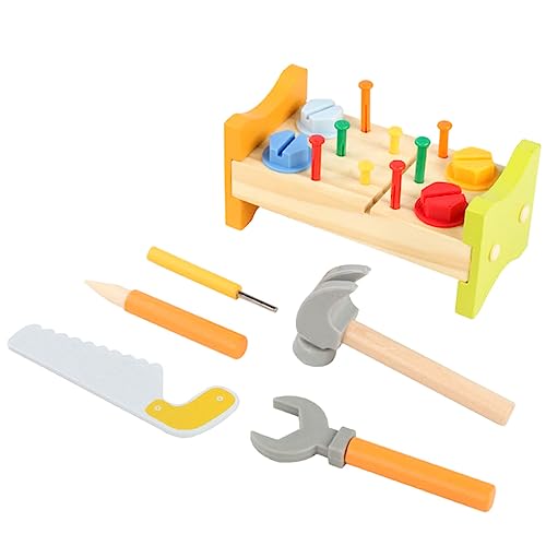 HAPINARY 1 Set Nut Knock Dingta Holz Schlagstift Werkbank Für Kinder Lernspielzeug Für Kleinkinder Pädagogische Holz Schlagstift Werkbank Schlagstift Werkbank Mit Hammer Holzspielzeug von HAPINARY